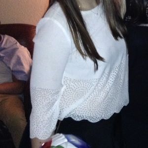 Bar III white eyelet crop top